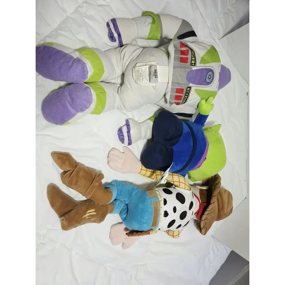 Disney Toy Story Woody 24”Buzz Lightyear 21” Alien 11' Large Stuffed Plush Jumbo